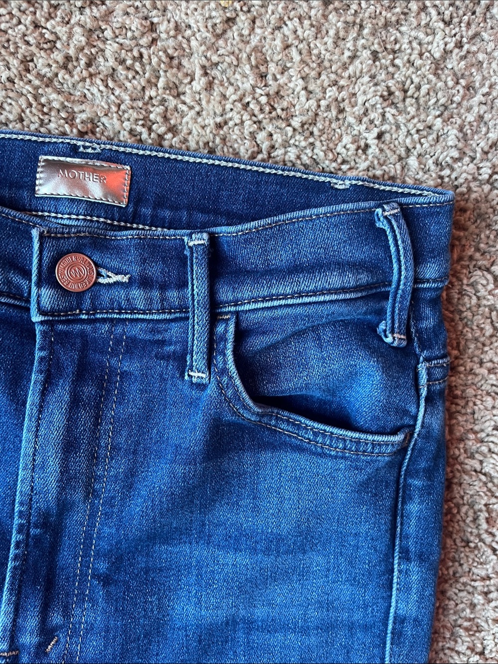 MOTHER The Hustler Ankle FrayMedium Blue Straight-Leg Jeans Size 27 - Picture 8 of 16